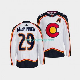 Pánské Hokejový Dres Colorado Avalanche Nathan MacKinnon 29 Adidas 2022-2023 Reverse Retro Bílý Authentic